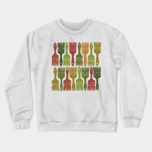 Paintbrush , seamless pattern with paintbrushes in green and red tones Crewneck Sweatshirt